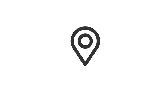 Location pin icon. Simple map marker symbol for navigation, GPS, point of interest, travel, and digital interface design.