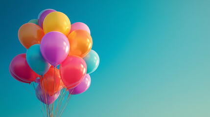 Rainbow Colour Birthday Balloons Happy Party Background