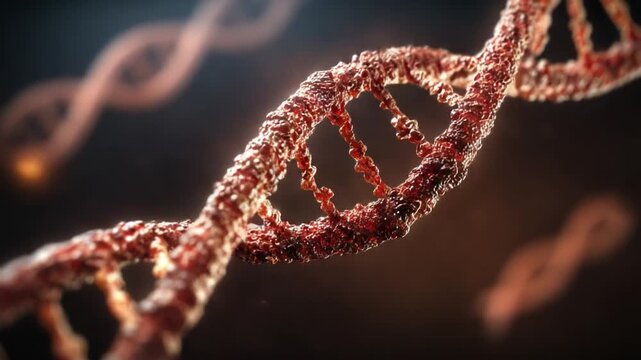 Intricate Visualization of a DNA Helix Illuminated by a Soft Glow, Capturing the Complexity of Genetic Structures in a Stunningly Detailed Close-Up Perspective