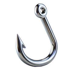 Silver Fishing Hook Isolated