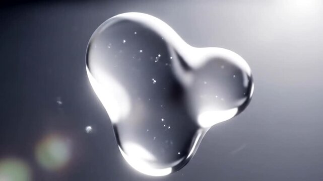 Clear Gel Serum Droplets on Dark Background.