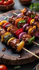 grilled meat and vegetables
