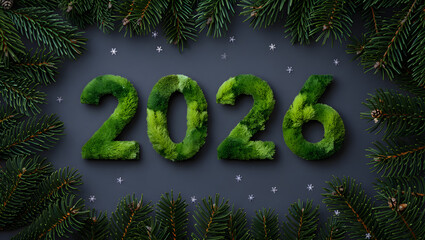 Embracing a Green Future 2026 New Year Natural Growth Concept