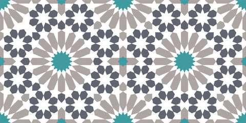 Moroccan Geometric Tile Pattern Seamless Islamic Mosaic Background