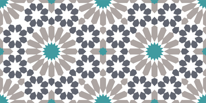 Moroccan Geometric Tile Pattern Seamless Islamic Mosaic Background