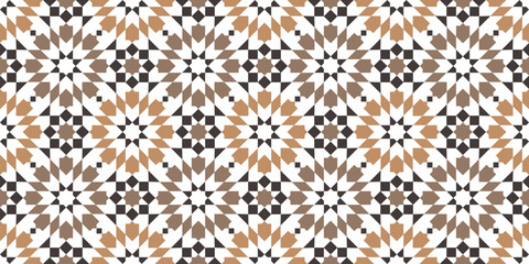 Moroccan Geometric Tile Pattern Seamless Islamic Mosaic Background