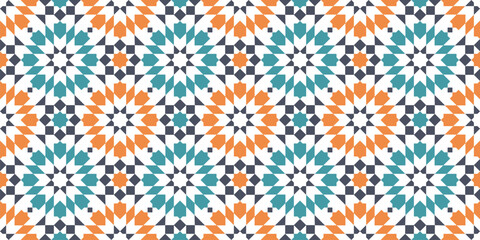 Moroccan Geometric Tile Pattern Seamless Islamic Mosaic Background