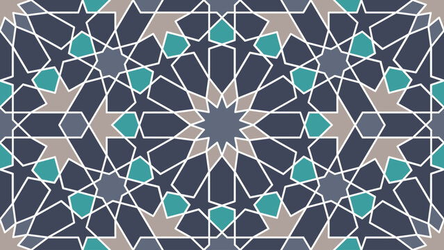 Moroccan Geometric Tile Pattern Seamless Islamic Mosaic Background
