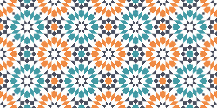 Moroccan Geometric Tile Pattern Seamless Islamic Mosaic Background