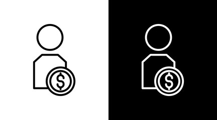 Investor White Icon Set Vector 