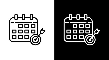 Calendar White Icon Set Vector 