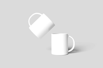 Blank mug mockup - 3D illustration