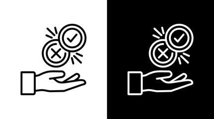 Decision White Icon Set Vector 