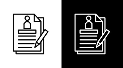 Curriculum White Icon Set Vector 