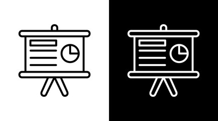 Presentation White Icon Set Vector 