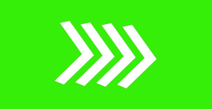 arrow moving right forward white