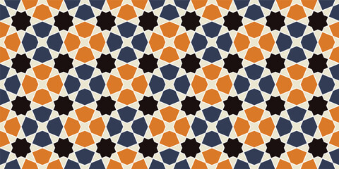 Moroccan Geometric Tile Pattern Seamless Islamic Mosaic Background