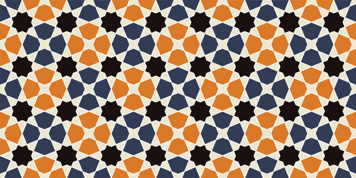 Moroccan Geometric Tile Pattern Seamless Islamic Mosaic Background
