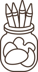 Illustration of colored pencils in a jar vector