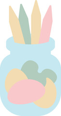 Illustration of colored pencils in a jar vector