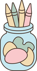 Illustration of colored pencils in a jar vector