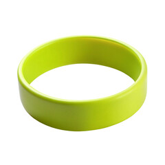 Green Plastic Ring Isolated on White Background