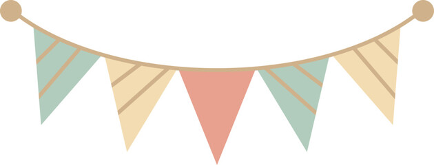Pastel Triangle Pennant Banner Illustration