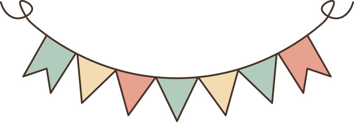 Pastel Triangle Pennant Banner Illustration
