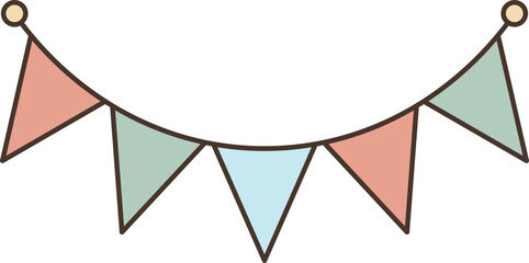 Pastel Triangle Pennant Banner Illustration