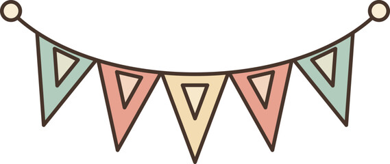 Pastel Triangle Pennant Banner Illustration