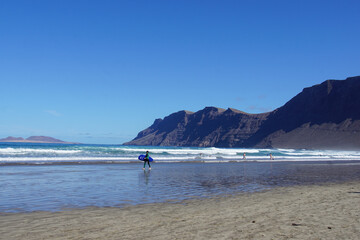 famara cliff, famara, famara beach, lanzarote, canary islands, spain, November 2025, holiday, rocks, volcanic island