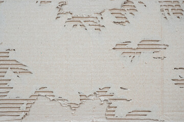 Torn Corrugated Cardboard Paper Texture Effect Background.