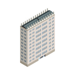 Isometric Building Isolated on transparent Background Residential Architecture Illustration © Model it