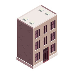 Isometric Building Isolated on transparent Background Residential Architecture Illustration © Model it
