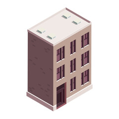 Isometric Building Isolated on transparent Background Residential Architecture Illustration © Model it