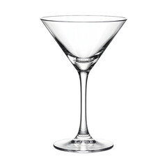 Empty Cocktail Glass Isolated on White Background, Martini Glassware