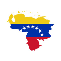 Fototapeta premium Map of VENEZUELA with Flag on Body Isolated on Transparent Background