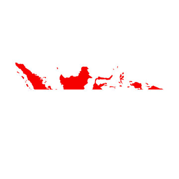 Map of INDONESIA with Flag on Body Isolated on Transparent Background