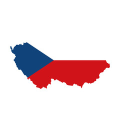 Fototapeta premium Map of CZECH REPUBLIC with Flag on Body Isolated on Transparent Background