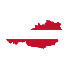 Fototapeta premium Map of AUSTRIA with Flag on Body Isolated on Transparent Background