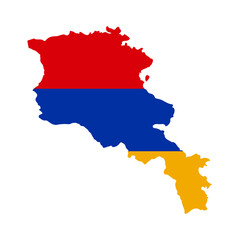 Obraz premium Map of ARMENIA with Flag on Body Isolated on Transparent Background