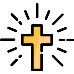 Obraz premium Religion cross icon vector illustration on white background