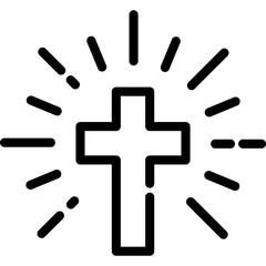 Obraz premium Religion cross icon vector illustration on white background