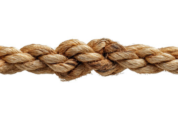Rope braided with natural fibers showing the texture and detail of each strand during the daytime