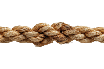 Rope braided with natural fibers showing the texture and detail of each strand during the daytime