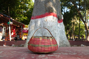 Woven Basket at the Base of a Sacred Tree