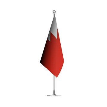 Standing Wavy Flag of BAHRAIN Isolated on Transparent Background