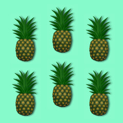 Seamless pattern of pineapple on a cyan background © Faisal Amru