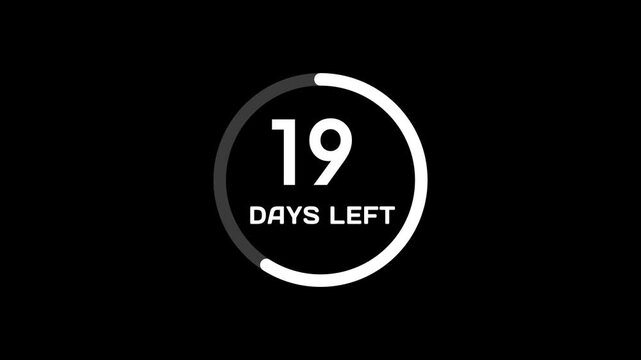 33 Days countdown timer number animation. Countdown timer days left animation.