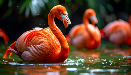 pink flamingo portrait wallpaper